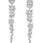 1721 Athena CUBIC ZIRCONIA COLLECTION - DAINTY STARLET CHANDELIER EARRINGS -SILVER (CZER437)