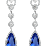 7301 Athena CUBIC ZIRCONIA COLLECTION - CRYSTAL LUXE EARRINGS - CZER516 (SAPPHIRE BLUE)